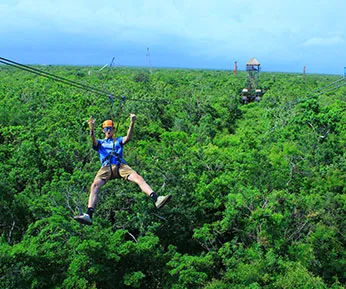 Tulum extremo, tirolesas, rappel y caverna